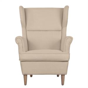 Ohrensessel Juna II Webstoff Cappuccino - Ohne Hocker