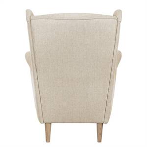 Ohrensessel Juna III Webstoff Beige - Mit Hocker