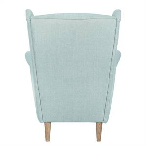 Fauteuil à oreilles Juna III Tissu Beige - Menthe - Avec repose-pieds