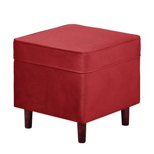 Oorfauteuil Kaiapoi (met hocker) fluweel - Rood