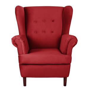 Oorfauteuil Kaiapoi (met hocker) fluweel - Rood