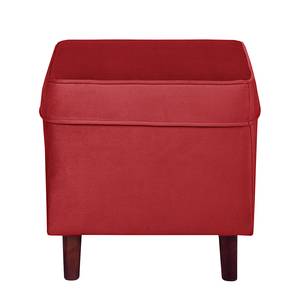 Oorfauteuil Kaiapoi (met hocker) fluweel - Rood