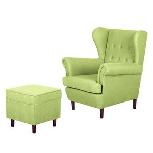 Fauteuil à oreilles Kaiapoi Textile - Vert olive