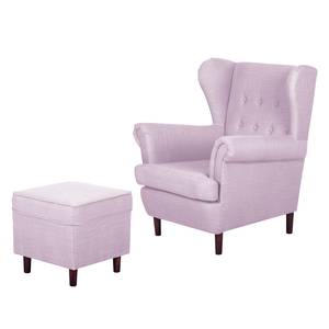 Ohrensessel Kaiapoi (mit Hocker) Webstoff - Violett