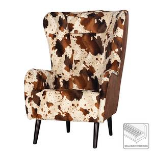 Oorfauteuil Leska geweven stof/velours