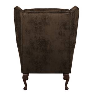 Oorfauteuil Lofthouse antiek leerlook - Espressokleurig