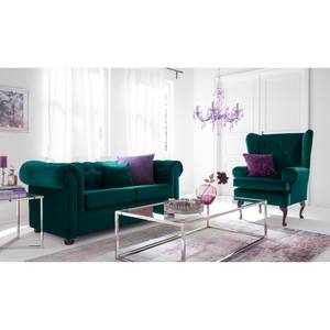 Oorfauteuil Lofthouse microvezel - Petrolblauw