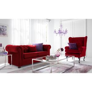 Fauteuil à oreilles Lofthouse Microfibre - Rouge rubis