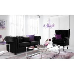 Oorfauteuil Lofthouse microvezel - Zwart