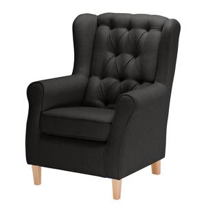 Bankstellen Luro 2-1 (2-zitsbank, fauteuil) - structuurstof - Geweven stof Inas: Antracietkleurig