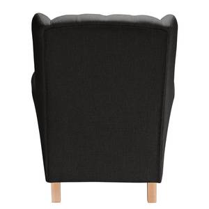 Bankstellen Luro 2-1 (2-zitsbank, fauteuil) - structuurstof - Geweven stof Inas: Antracietkleurig