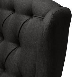 Bankstellen Luro 2-1-1 (2-zitsbank, fauteuil, fauteuil) - structuurstof - Geweven stof Inas: Antracietkleurig