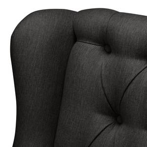 Bankstellen Luro 2-1-1 (2-zitsbank, fauteuil, fauteuil) - structuurstof - Geweven stof Inas: Antracietkleurig