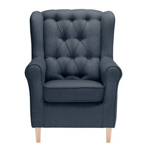 Bankstellen Luro 2-1-1 (2-zitsbank, fauteuil, fauteuil) - structuurstof - Geweven stof Inas: Donkerblauw