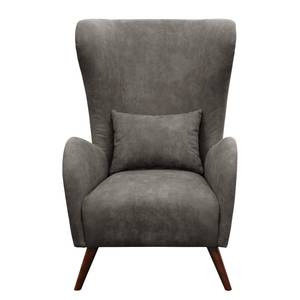 Oorfauteuil Madame Lebon II antieke leerlook - Donkergrijs