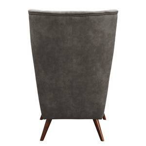 Oorfauteuil Madame Lebon II microvezel - Donkergrijs