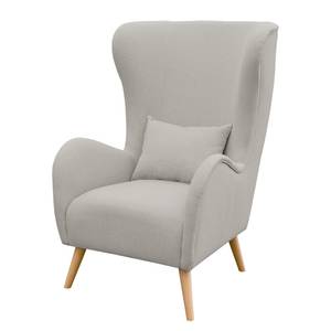 Oorfauteuil Madame Lebon III geweven stof - Rookgrijs