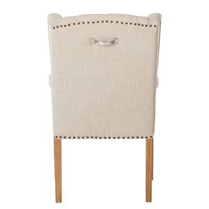 Eetkamerstoel Madison geweven stof/massief eikenhout - Beige