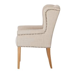 Eetkamerstoel Madison geweven stof/massief eikenhout - Beige