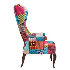 Oorfauteuil Moy geweven patchwork stof