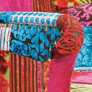 Ohrensessel Patchwork Velvet Multicolor - Textil - 66 x 132 x 59 cm