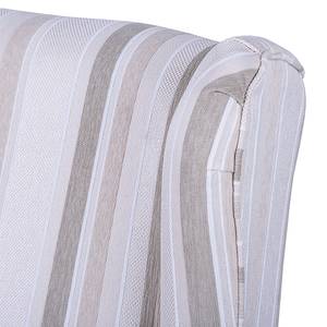 Ohrensessel Nimes Webstoff Beige - Streifenmuster