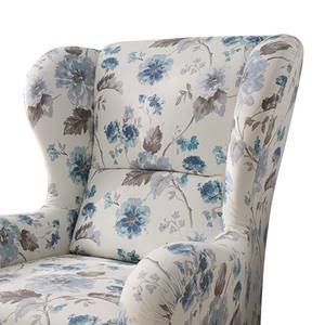 Oorfauteuil Simmer beige vlakweefsel bloemenmotief