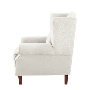 Oorfauteuil Sofia beige katoen - bloemenmotief