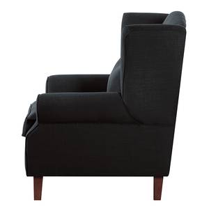 Fauteuil à oreilles Sofia Tissu gris, marron