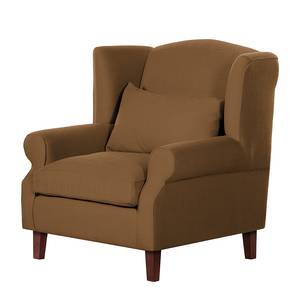 Fauteuil à oreilles Sofia Tissu marron clair