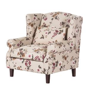 Oorfauteuil Sofia geweven stof bloemenpatroon