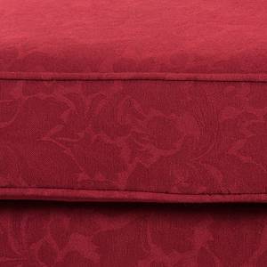 Fauteuil à oreilles Sofia XXL Tissu en coton rouge foncé - Motif floral
