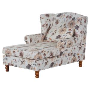 Oorfauteuil Sofia XXL beige geweven stof bloemenpatroon