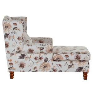 Oorfauteuil Sofia XXL beige geweven stof bloemenpatroon