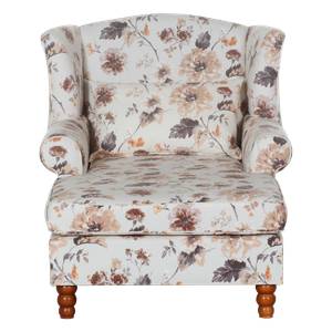 Oorfauteuil Sofia XXL beige geweven stof bloemenpatroon