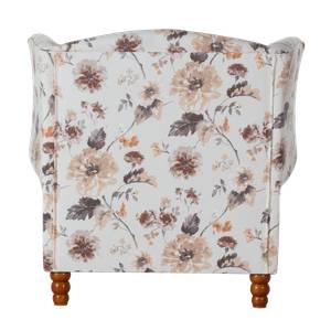 Fauteuil à oreilles Sofia XXL Tissu Beige / Motif floral