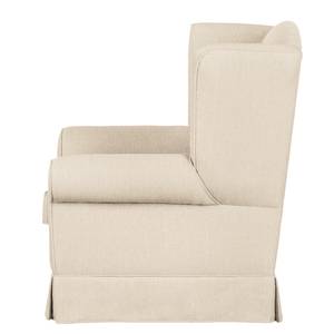 Fauteuil à oreilles Summer Romance Tissu - Crème - Avec repose-pieds