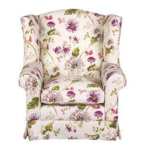 Fauteuil à oreilles Summer Romance Tissu - Beige à fleurs - Sans repose-pieds