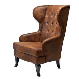 Oorfauteuil Vintage kunstleer - bruin