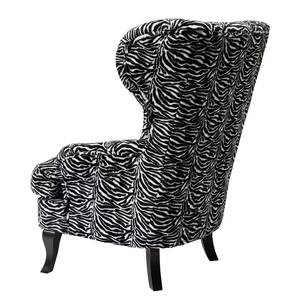 Fauteuil à oreilles Zebra Tissu structuré Noir / Blanc