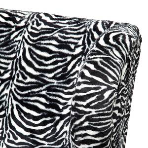 Oorfauteuil Zebra zwarte structuurstof/wit