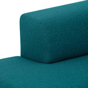 Longchair Seed geweven stof Stof Ramira: Turquoise - Armleuning vooraanzicht rechts