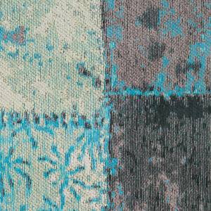 Tapis Patchwork Pat Coton - Turquoise / Gris