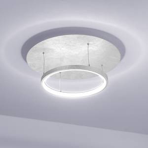 Plafonnier LED Nevis Leaf II Matière synthétique / Acier - 1 ampoule - Blanc / Argenté