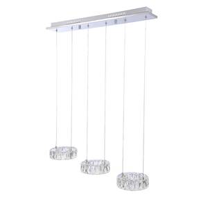 LED-hanglamp Neil Gleam II kristalglas/staal - 3 lichtbronnen