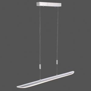 LED-Pendelleuchte Skate Glas / Stahl - 1-flammig - Weiß / Silber