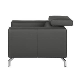 Fauteuil Varberg Cuir véritable gris foncé