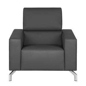 Fauteuil Varberg Cuir véritable gris foncé