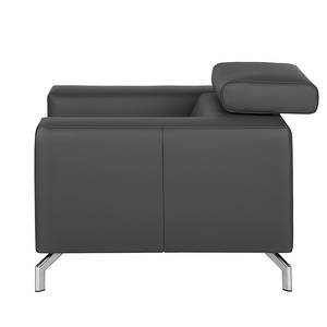 Fauteuil Varberg XXL Cuir véritable gris foncé