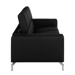 Bankenset Capri (3-zits, 2-zits en fauteuil) - zwart echt leer